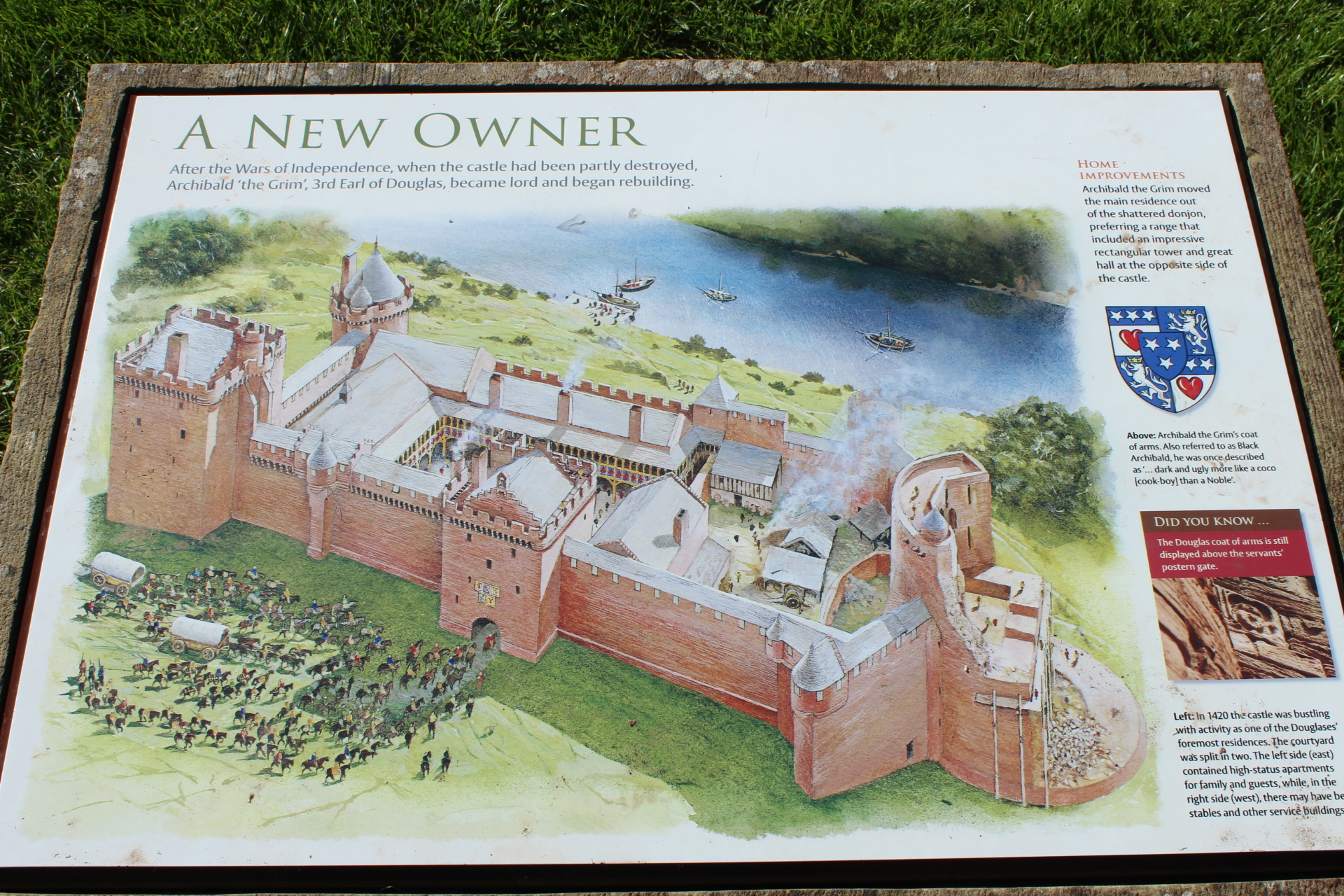 Interpretation panel illustrating the medieval castle.